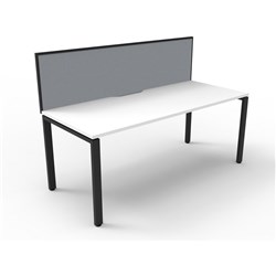 Rapidline Deluxe Infinity Desk Profile Leg One Sided + Screen 1500mmW White/Black