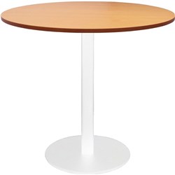 Rapidline Disc Base Round Table 900D x 755mmH Beech Top White Base