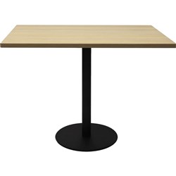 Rapidline Square Meeting Table 900W X 900D x 755mmH Oak Top Black Base