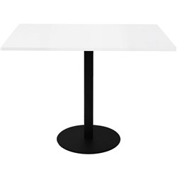 Rapidline Square Meeting Table 900W X 900D x 755mmH White Top Black Base