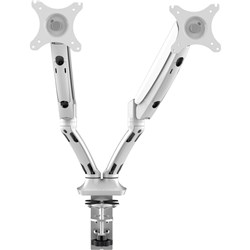 Rapidline Executive Gas Spring Dual Monitor Arm White