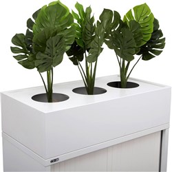 Rapidline Go Tambour Planter Box 900W x 473D x 230mmH Includes Drip Tray White