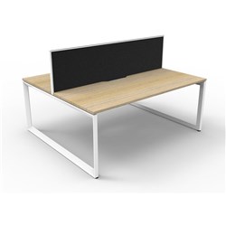 Rapidline Deluxe Infinity Desk Loop Leg Double Sided + Screen 2 Person 1800mmW Oak/White