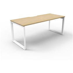 Rapidline Deluxe Infinity Desk Loop Leg Single Sided 1200W x 750D x 730mmH Oak/White