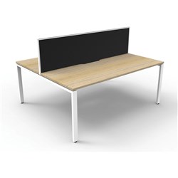 Rapidline Deluxe Infinity Desk Profile Leg Two Sided + Screen 2 Person 1200mmW Oak/White