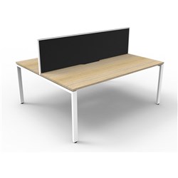 Rapidline Deluxe Infinity Desk Profile Leg Two Sided + Screen 2 Person 1800mmW Oak/White