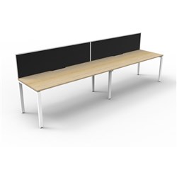 Rapidline Deluxe Infinity Desk Profile Leg One Sided + Screen 2 Person 3000mmW Oak/White