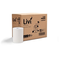 Livi Essentials Hand Towel Roll 1 Ply 80m Box Of 16