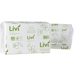 Livi Everyday Hand Towel Multifold 1 Ply 200 Sheets Box Of 20