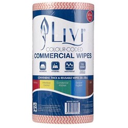 Livi Essentials Commercial Wipes 90 Sheets Red Carton Of 4