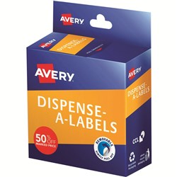 Avery Dispenser Label 24mm 50% Off Marked Red Pack Of 300