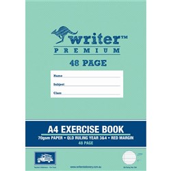 Writer Premium Exercise Book A4 Queensland Year 3/4 Ruled 48 Pages Fire Truck