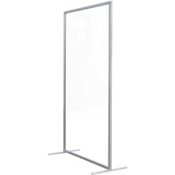 Visionchart Wave Screen Guard Straight Edge Free Standing 800W x 1800mmH Clear