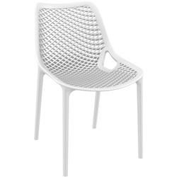 Air Hospitality Cafe Chair Indoor Outdoor Use Stackable Polypropylene White