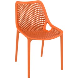 Air Hospitality Cafe Chair Indoor Outdoor Use Stackable Polypropylene Orange