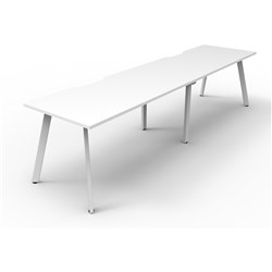 Rapidline Eternity Workstation Single Sided 2 Person 2400W x 750D x 730mmH White/White