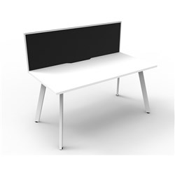 Rapidline Eternity Workstation Single Sided With Screen 1500W x 780D x 1200mmH White/White