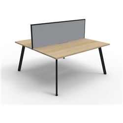 Rapidline Eternity Workstation Double Sided 2 Person + Screen 1200Wx1530Dx1200mmH Oak/Black