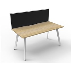 Rapidline Eternity Workstation Single Sided With Screen 1200W x 780D x 1200mmH Oak/White