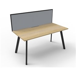 Rapidline Eternity Workstation Single Sided With Screen 1500W x 780D x 1200mmH Oak/Black