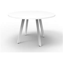 Rapidline Eternity Meeting Round Table 1200D x 730mmH White Top White Base