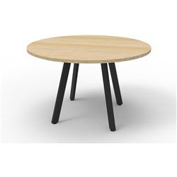 Rapidline Eternity Meeting Round Table 1200D x 730mmH Oak Top Black Base