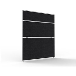 Rapidline SHUSH30+ Screen 1200W x 30D x 1500mmH White Frame Black Pinnable Fabric