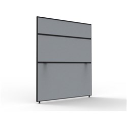 Rapidline SHUSH30+ Screen 1200W x 30D x 1500mmH Black Frame Grey Pinnable Fabric