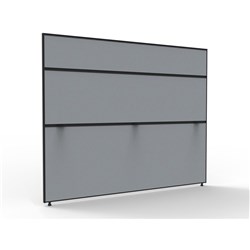 Rapidline SHUSH30+ Screen 1800W x 30D x 1500mmH Black Frame Grey Pinnable Fabric