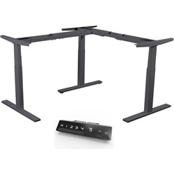 Infinity Electric Height Adjustable L Return Desk 2 Stage Leg Frame Only Black