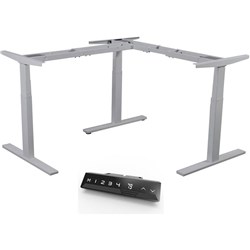 Infinity Electric Height Adjustable L Return Desk 2 Stage Leg Frame Only Silver