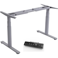 Infinity Electric Height Adjustable Desk 3 Stage Leg Frame Only Silver