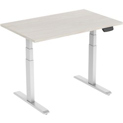 Ergovida Electric Sit-Stand Desk 1500W x 750D x 620-1280mmH Lightwood/White