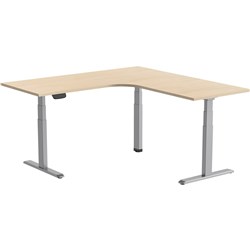 Ergovida Corner Electric Sit-Stand Desk 1800/1800W x 750D x 620-1280mmH Oak/Grey