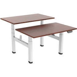 Ergovida Back To Back Electric Sit-Stand Desk 1500W x 750D x 620-1280mmH Walnut/White