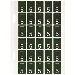 Avery Numeric Coding Label 5 Top Tab 20x30mm Dark Green Pack Of 150