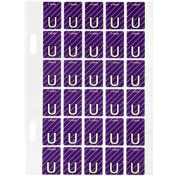 Avery Alphabet Coding Label U Top Tab 20x30mm Purple Pack Of 150