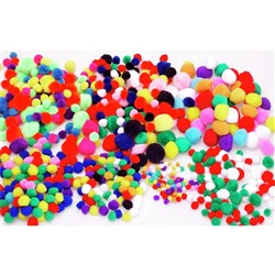 Jasart Pom Poms 20mm Assorted Pack of 100