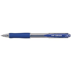 Uni SN100 Laknock Ballpoint Pen Retractable Fine 0.7mm Blue