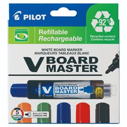 Pilot V Board Master Begreen Whiteboard Marker Bullet 0.9mm Assorted Wallet of 5