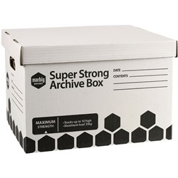 Marbig Enviro Super Strong Archive Box 320W x 420D x H260mmH White