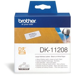 Brother DK-11208 Large Address Labels 38 x 90mm 400 Labels White