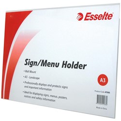 Esselte Sign/Menu Holder A3 Wall Mount Landscape