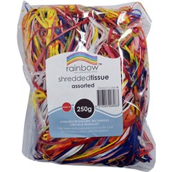 Rainbow Shredded Tissue Assorted Colours 250g