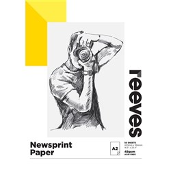 Reeves Newsprint Pad A2 48gsm 50 Sheet