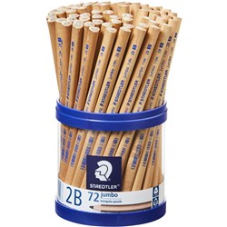 Staedtler Natural Jumbo Triangular Pencils 2B Cup of 72