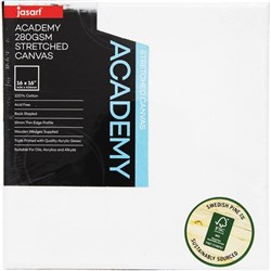 Jasart Academy Stretched Canvas 16 x 16 Inch Thin Edge 280gsm