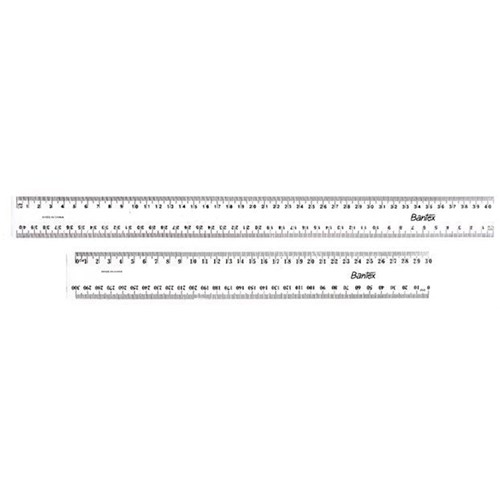 Rulers - Bantex Plastic Ruler 40cm Clear - Hunters Office Supplies